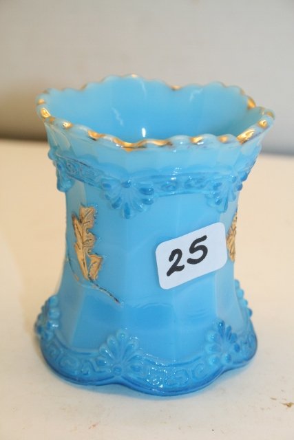 Blue Custard Chrysanthemum Sprig Toothpick Holder: Blue Custard Chrysanthemum Sprig Toothpick Holder