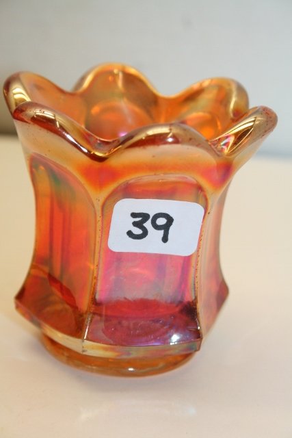 Marigold Fluted Carnival Toothpick Holder: Marigold Fluted Carnival Toothpick Holder