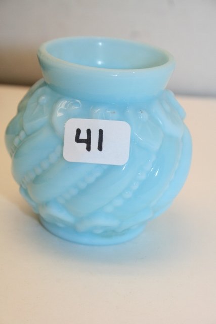 Blue Opaque Swirl & Leaf Toothpick Holder: Blue Opaque Swirl & Leaf Toothpick Holder