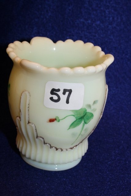 Custard Ribbed Drape Toothpick Holder: Custard Ribbed Drape Toothpick Holder