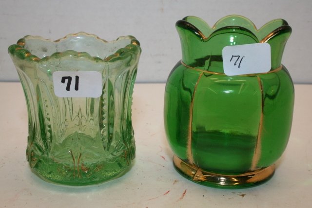 Toothpick Holders: Toothpick Holders - Green Iris with Meander & Green X ray