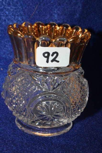 Findlay Beveled Star Toothpick Holder: Findlay Beveled Star – Gold Stain Toothpick Holder