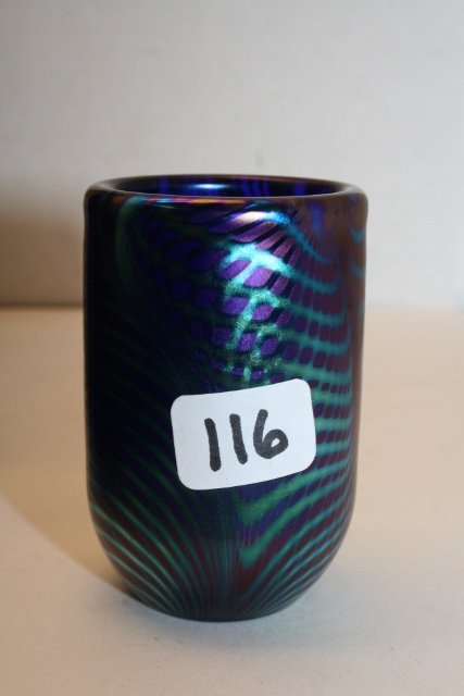 Cobalt Blue Feather Toothpick Holder: Cobalt Blue Feather Toothpick Holder – signature? 1994 – Contemporary