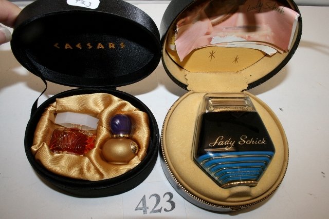 Art Deco Lady Schick Electric Razor: Art Deco Lady Schick Electric Razor – original box & Instructions – Caesars Perfume bottle & Atomizer in original box