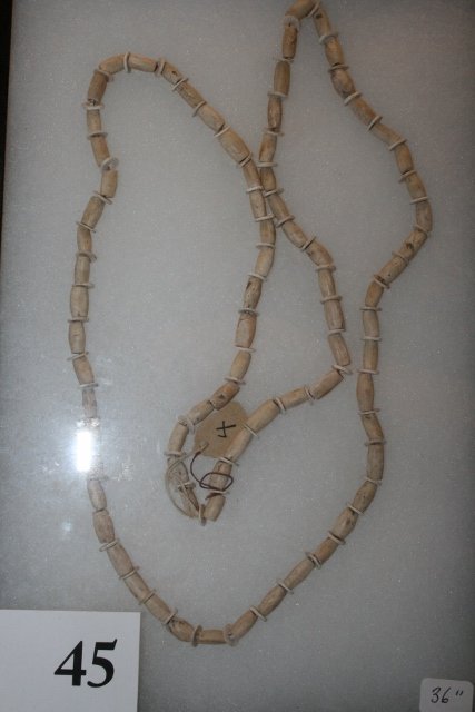 Shell Disc and Barrel Shaped Beads: 36” Strand Alternating Shell Disc and Barrel Shaped Beads – Spiro Mound Engelder - Bell Coll.