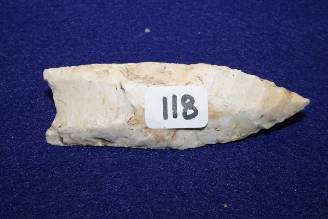 Clovis Tan White Chert: 3 ¼” Clovis Tan White Chert, Kit Carson, Colorado, Zeschke Coll. Wallace Gusler Coll.
