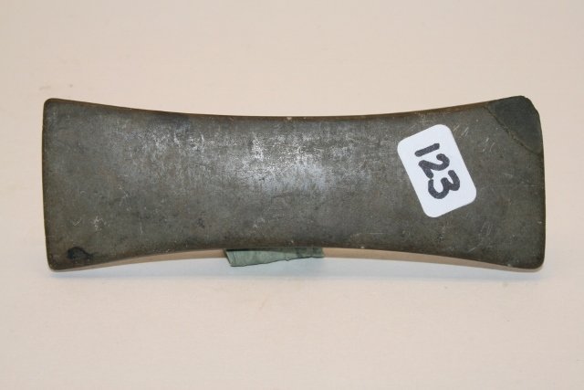 Slate Bi Concave Undrilled Tablet: 4 ½” Slate Bi Concave Undrilled Tablet – S 103 possibly Ex. Dean Driscoll Coll. Ding to one corner, Hardin Co. Ohio Wallace Gusler Coll.
