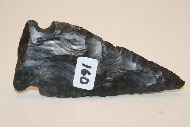 Coshocton Flint Meadowood Point: 4 1/16” Coshocton Flint Meadowood Point – Warren Co. Ohio, Ex. Richard Shively Coll.