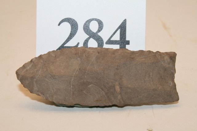 2 15/16” Brown Chert Paleo Fluted Point: 2 15/16” Brown Chert Paleo Fluted Point, Tenn.
