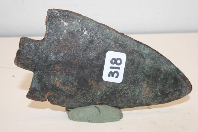 Rare Spear Head: 4 ½” x 2 ¼” Rare Spear Head – Thin Ted Fowles, Green Bay Wisc. Coll.