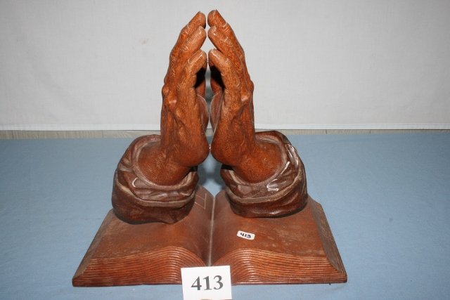 Carved Praying Hands: Carved Praying Hands by J. Dinal – probably Indonesian made of Mahogany