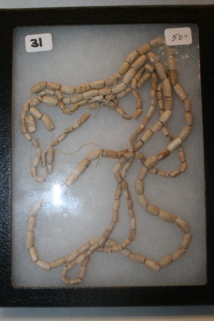 Strand Tubular Shell Beads: 50” Strand Tubular Shell Beads – Great Temple Mound, Oklahoma