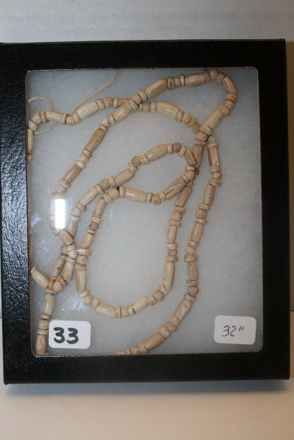 Strand Tubular and Disc Shaped Shell Beads: 32” Strand Tubular and Disc Shaped Shell Beads – Temple Mound