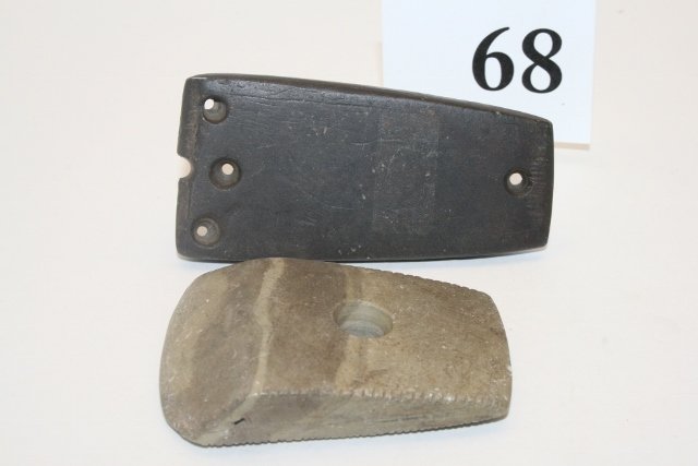 2 Salvaged Slate Artifacts: 2 Salvaged Slate Artifacts, one has drilled holes for repair, one piece has many talley marks, largest 3 1/8”, Michigan