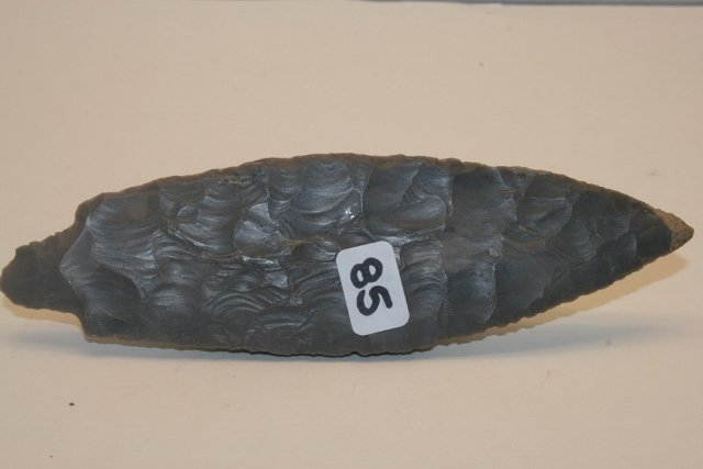 Hornstone Turkey Tail Point: 6” Hornstone Turkey Tail Point – some roughness to edge and base – Michigan
