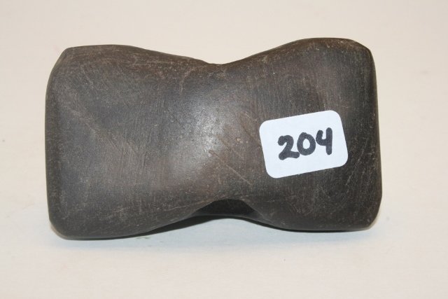 Slate Bow Tie Bannerstone: 3” Slate Bow Tie Bannerstone – Wood Co. Ohio, Ex. Loren Underwood Coll.