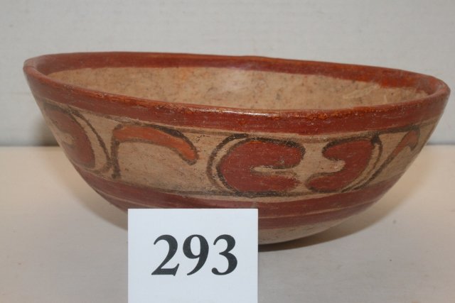 7 ½” x 3” Mayan Bowl: 7 ½” x 3” Mayan Bowl, crack inside, Guatemala