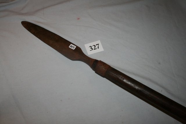 Wood Handled Pike: 71 ½” Wood Handled Pike, Spear Head 11 ½” Revolutionary War Era