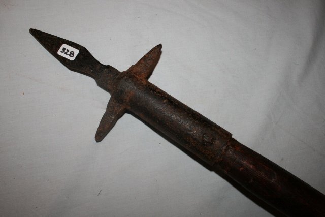 Tri Pointed Spear Head: 69” Tri Pointed Spear Head – very early Pike 8” Spear Head