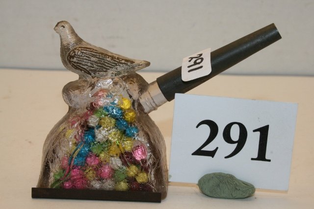 Bird on Mound: Bird on Mound, not original whistle, original closure - beak chip