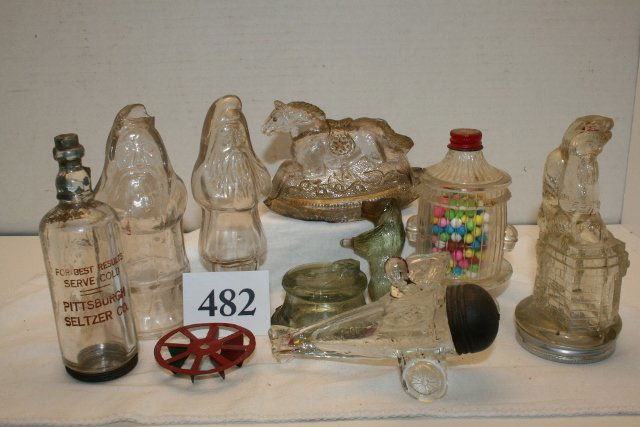 8 Assorted Candy Containers: 8 Assorted Candy Containers - all damaged, major chips & cracks