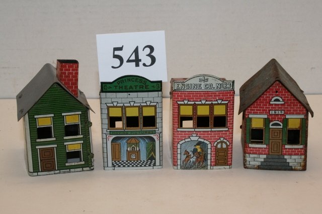 2 Story Green House, Princess House: 2 Story Green House, Princess House, School House, Engine Co. House – no glass inserts, some rust
