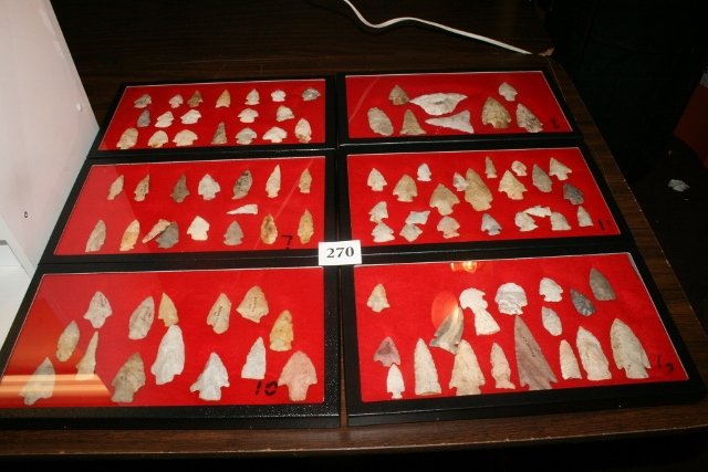 97 Flints Popular Bluff: 6- 8 x 14 ½” Frames Total of 97 Flints Popular Bluff Butler Co. Mo., largest 3 ¾” Ex. Ron Marcou Coll. – nice group
