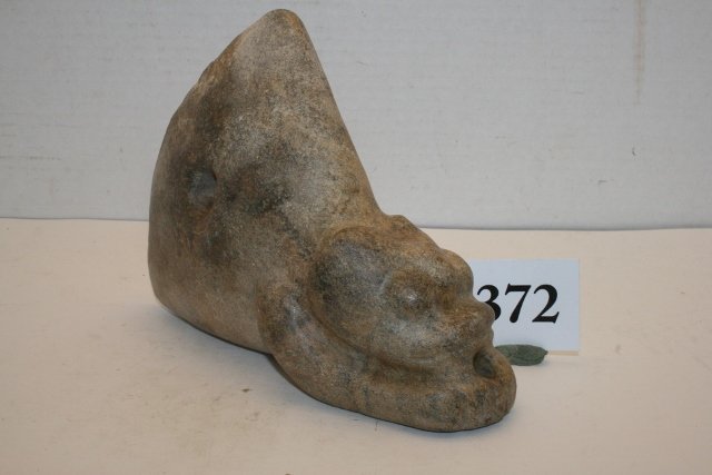 Olmec or Mayan Figural Jaguar Stone Axe: 7 3/8” Olmec or Mayan Figural Jaguar Stone Axe