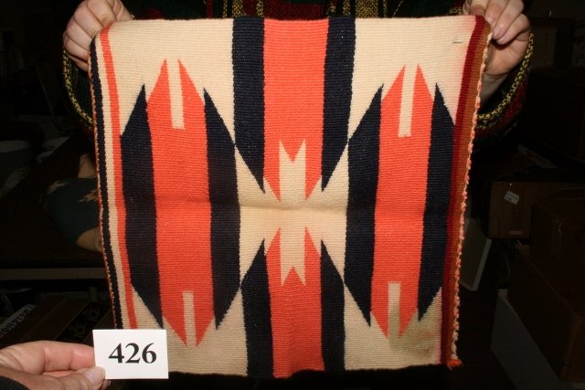 Navajo Sampler: 17” x 17” Circa 1940, Navajo Sampler (small stain)
