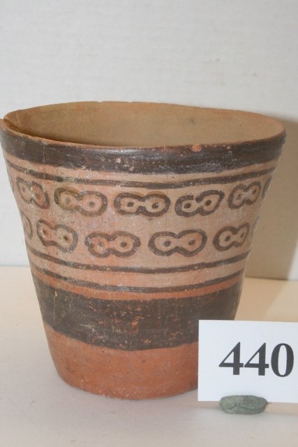 Nazca Beer Cup: 5” x 4 7/8” Flared Sides, Nazca Beer Cup 100 BC, broken and glued