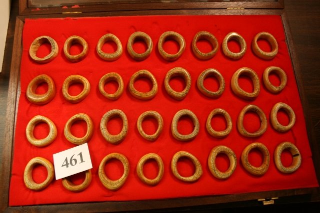 32 Bone Rings: 12 x 8 Frame 32 Bone Rings from Ivory Coast, Africa