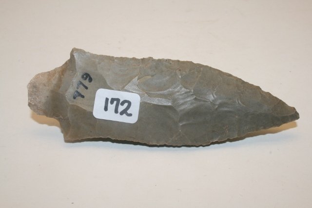 Nice Flint Spear”: 4 5/8” #779 in Steele’s Catalog “Nice Flint Spear” Pulaski Co. Ill. 10-24-36
