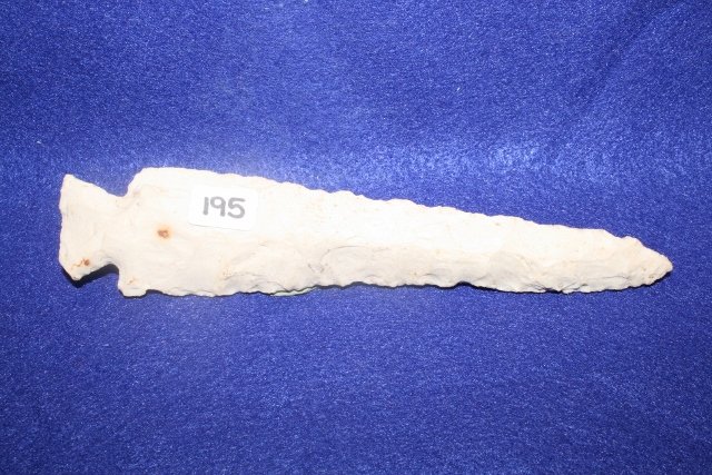 Burlington Chert Etley Point: 7” Burlington Chert Etley Point – Steele purchased on 4/24/37 from Pat Wilson, Alexander Co. Ill.