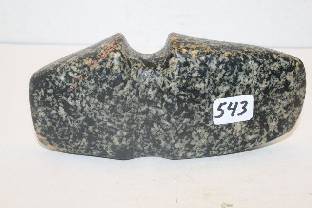 Contemporary ¾ Groove Axe: 5” Highly Polished Speckled Granite Contemporary ¾ Groove Axe – ideal for a halfting display educational item