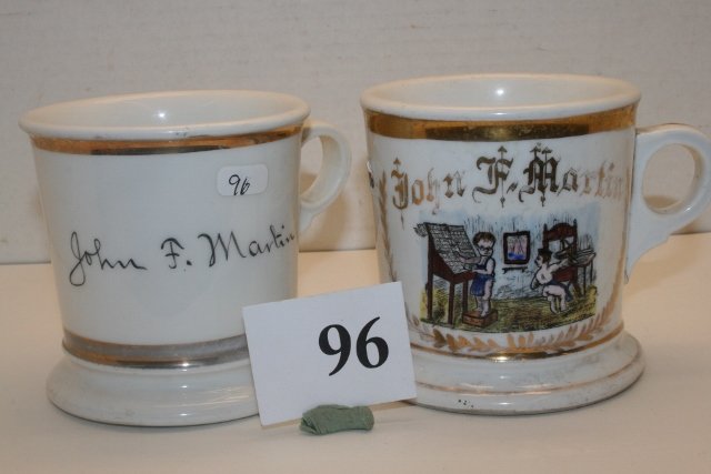 Two Occupational 4” Cups: Two Occupational 4” Cups – John H. Martin printer or Typesetter & John F. Martin