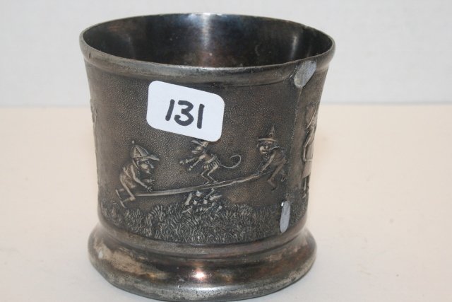 Palmer Cox Brownie Cup: St. Louis Co. Quadruple Plate Palmer Cox Brownie Cup – Handle broken off & needs to be applied