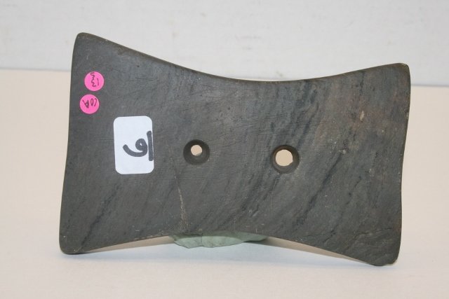 Banded Slate Quadra-Concave Gorget: 4 ½” Green Banded Slate Quadra-Concave Gorget, Summit Co. Ohio – Ex. Vorhees Coll. Jackson C.O.A.