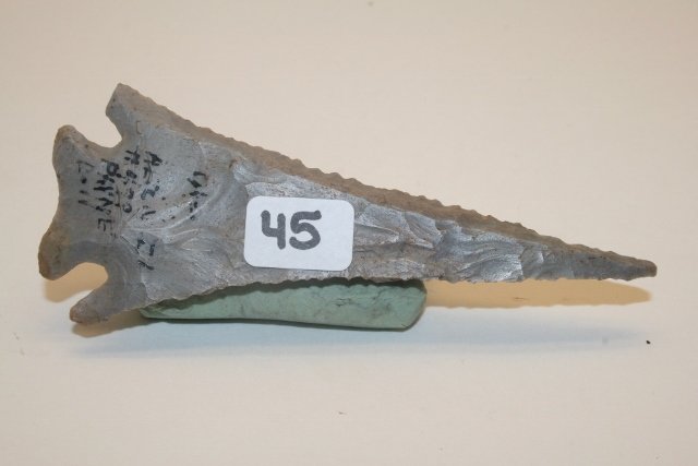 Lost Lake Bevel Point: 4 3/8” Lost Lake Bevel Point, Hornstone, Ill. – Rogers – Bennett C.O.A.’s