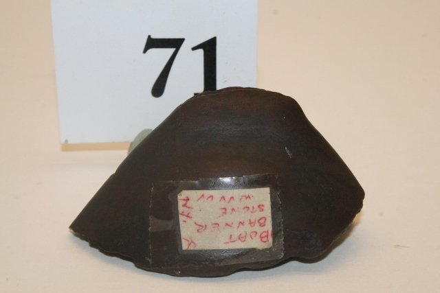 Red Slate Keeled Gorget: 1 15/16” Red Slate Keeled Gorget, Heavily Damaged New York, Bennett C.O.A.