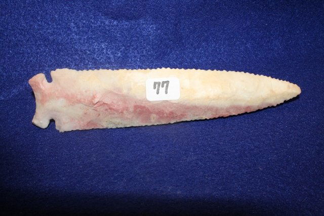 Graham Cave Spear Point: 6 ¼” Graham Cave Spear Point – Heat Treated Harvester Chert