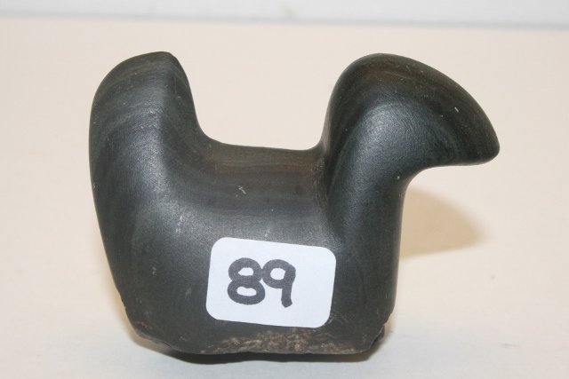 Banded Slate Gish Birdstone: 2 5/8” Banded Slate Gish Birdstone, 3 mile North of Peru, Miami Co. Ill. – (5) C.O.A.’s