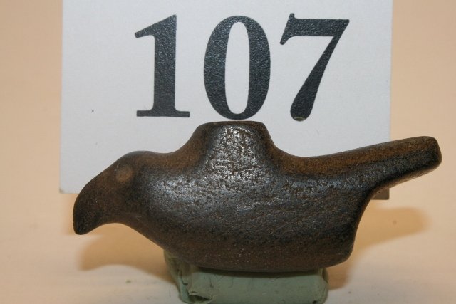 Miniature Cherokee Steatite Bird Pipe: 2 1/8” Miniature Cherokee Steatite Bird Pipe, Williams Co. Tenn.