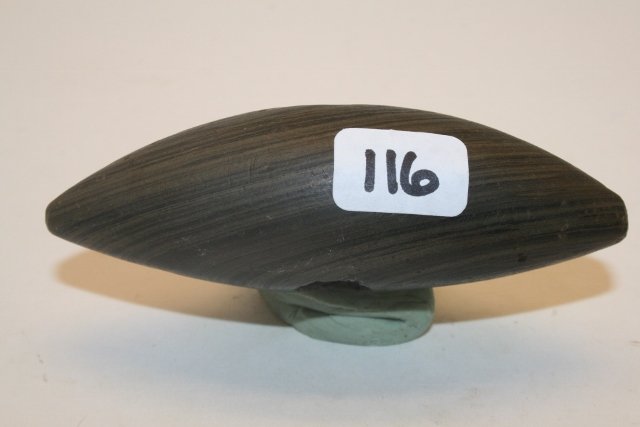 Banded Slate Pick Bannerstone: 3 ½” Banded Slate Pick Bannerstone – Found by Willard Sears – Fayette Co. Ohio