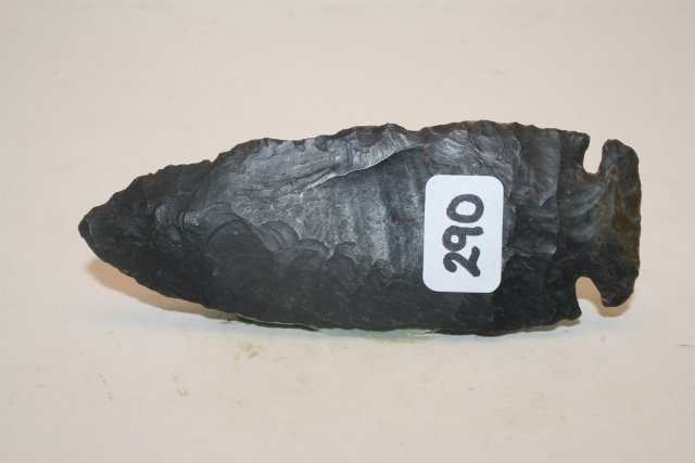 Intrusive Mound Coshocton Flint Point: 3 11/16” Intrusive Mound Coshocton Flint Point, Wayne Co. Ohio – Jim Bennett C.O.A.