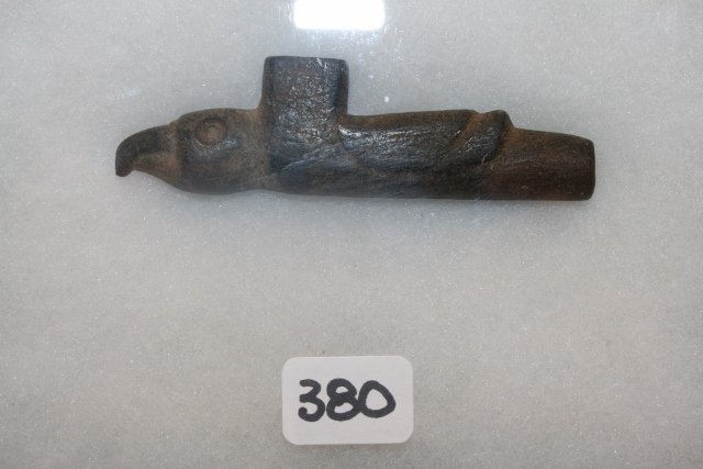 Miniature Great Pipe, Cherokee Bird Effigy: 2 ¾” Miniature Great Pipe, Steatite, Cherokee Bird Effigy – Nice – Sale Highlite!