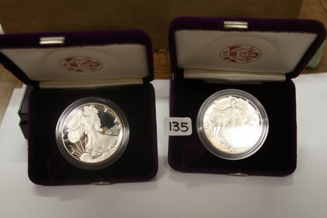 (2) 1987 Silver American Eagle, Proof Coins (1 of 4)