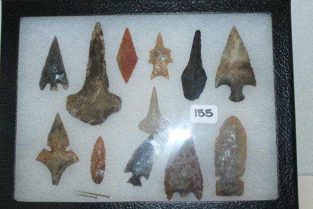 Frame of Twelve Western Flints (1 of 2)