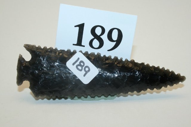Obsidian Serrated Corner Notch Point (1 of 1)