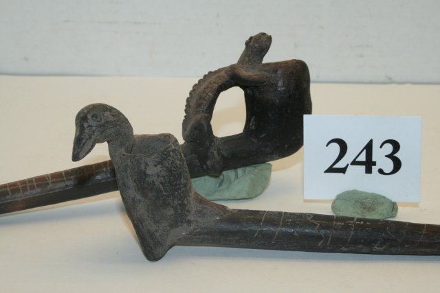 2 Clay Effigy Pipes, Lizard (1 of 3)
