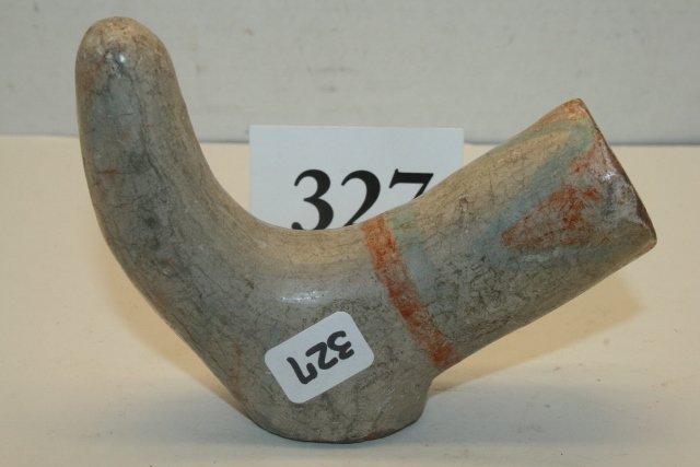 Decorated Ceramic Pipe? Eagle Talon Effigy (1 of 3)